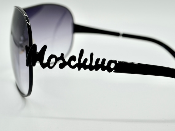 Moschino Shield Sunglasses 2000s Metal Black With Gradient 