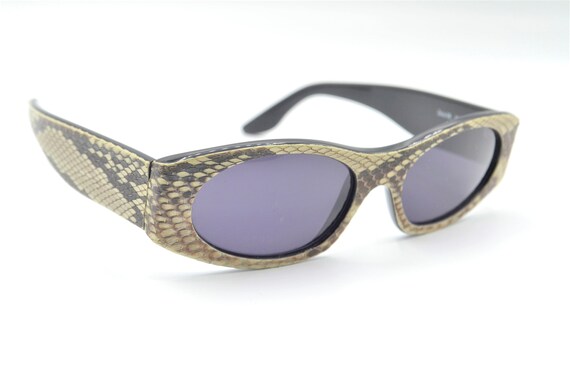 Cavalli python leather vintage sunglasses 90s ova… - image 6