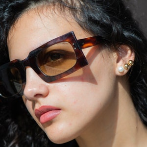 1960s Pierre Cardin vintage geometric sunglasses rare tortoise