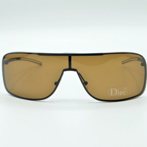 2000s Dior men's shield sunglasses brown with polarized lens 0038s image 2