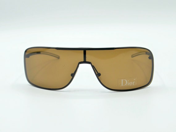 2000s Dior men's shield sunglasses brown with pol… - image 2