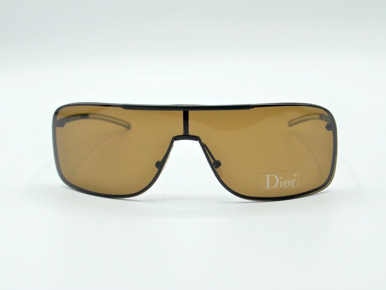 2000s Dior men's shield sunglasses brown with polarized lens 0038s image 2