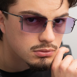 Fendi purple vintage 2000s sunglasses rimless 7335