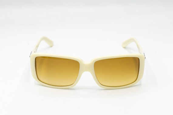 2000s PRADA 16L Squared Sunglasses Cream White - Etsy