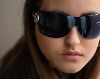 2000s Ferragamo shield women sunglasses rimless 1116