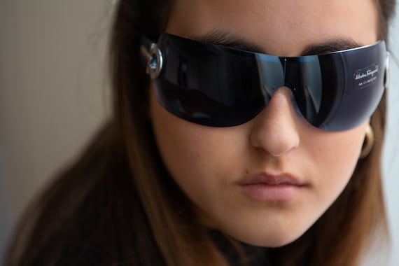 2000s Ferragamo Shield Women Sunglasses Rimless 1116 Etsy UK
