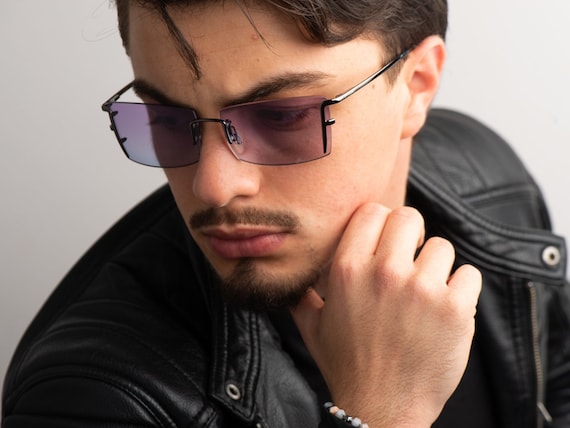 Rimless Leather Sunglasses