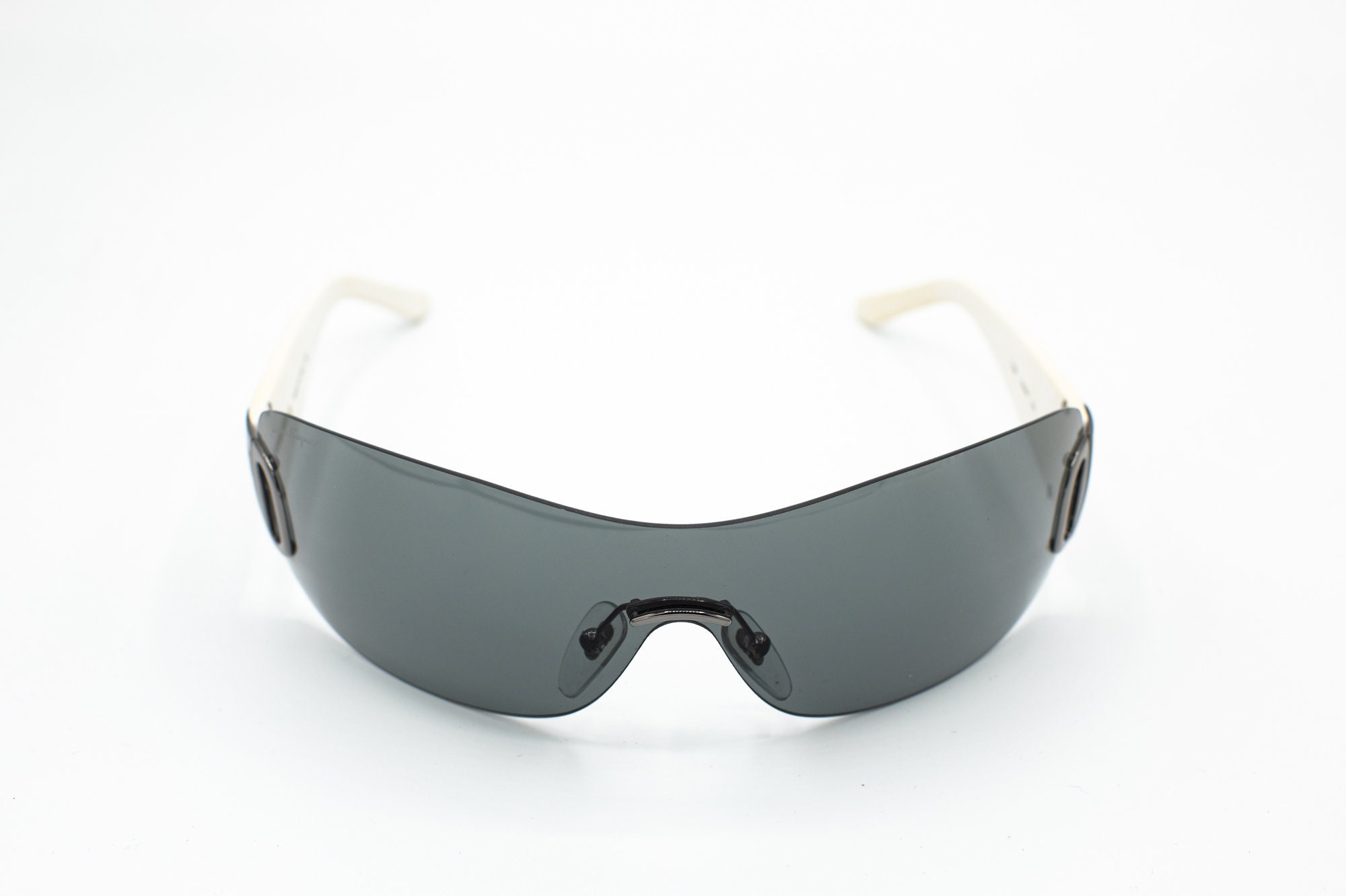 Ferragamo Rimless White Shield Sunglasses Women 2000s  display picture 3