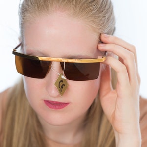 Versus Versace 90s vintage half rim sunglasses squared E57