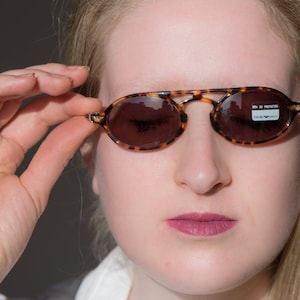 90's ヴィンテージ EMPORIO ARMANI サングラス Emporio Armani 1997 Vintage Sunglasses Gold Green Retro Rectangle