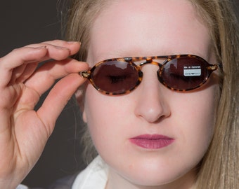 Armani 90s vintage oval small sunglasses tortoise 520s