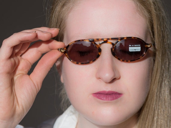 Armani 90s Vintage Oval Small Sunglasses Tortoise 520s - Etsy