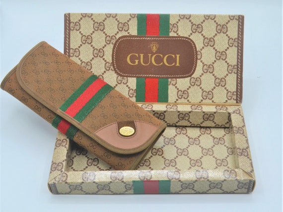 Gucci vintage leather case 1980s and original box