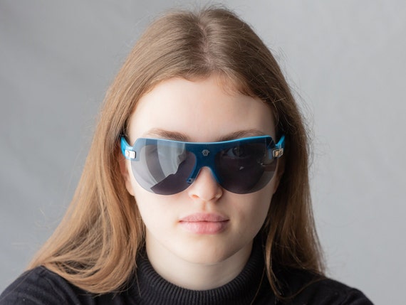 2000s VERSACE 4045 V large shield sunglasses
