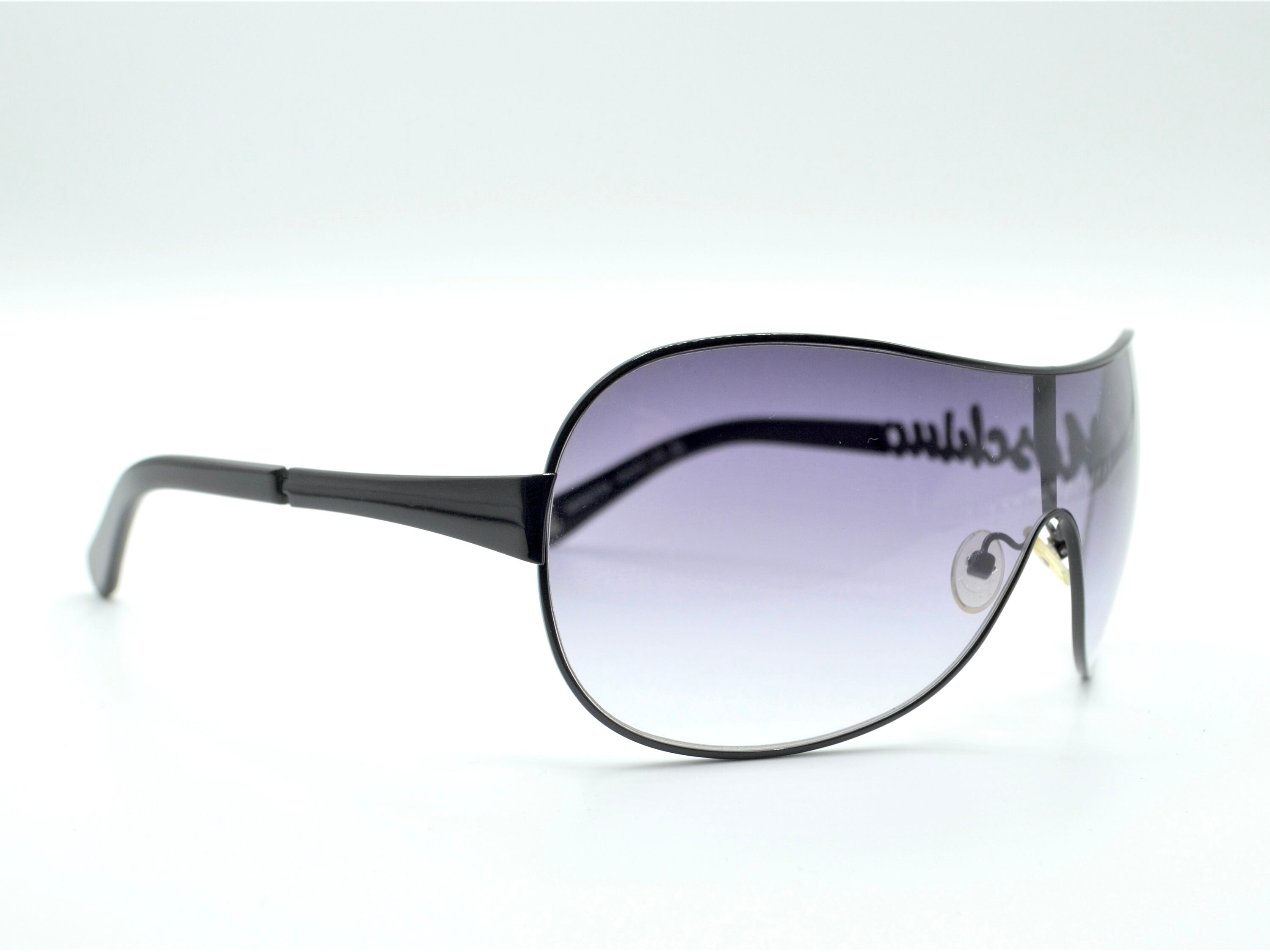 Moschino Shield Sunglasses 2000s Metal Black With Gradient  display picture 1
