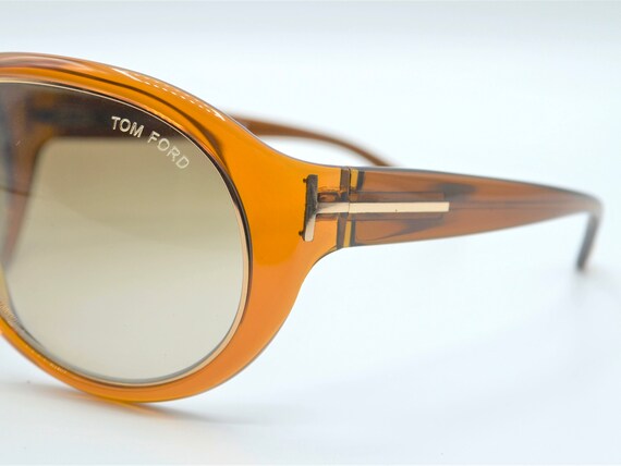 2000s Tom Ford sunglasses gold rims translucent b… - image 6