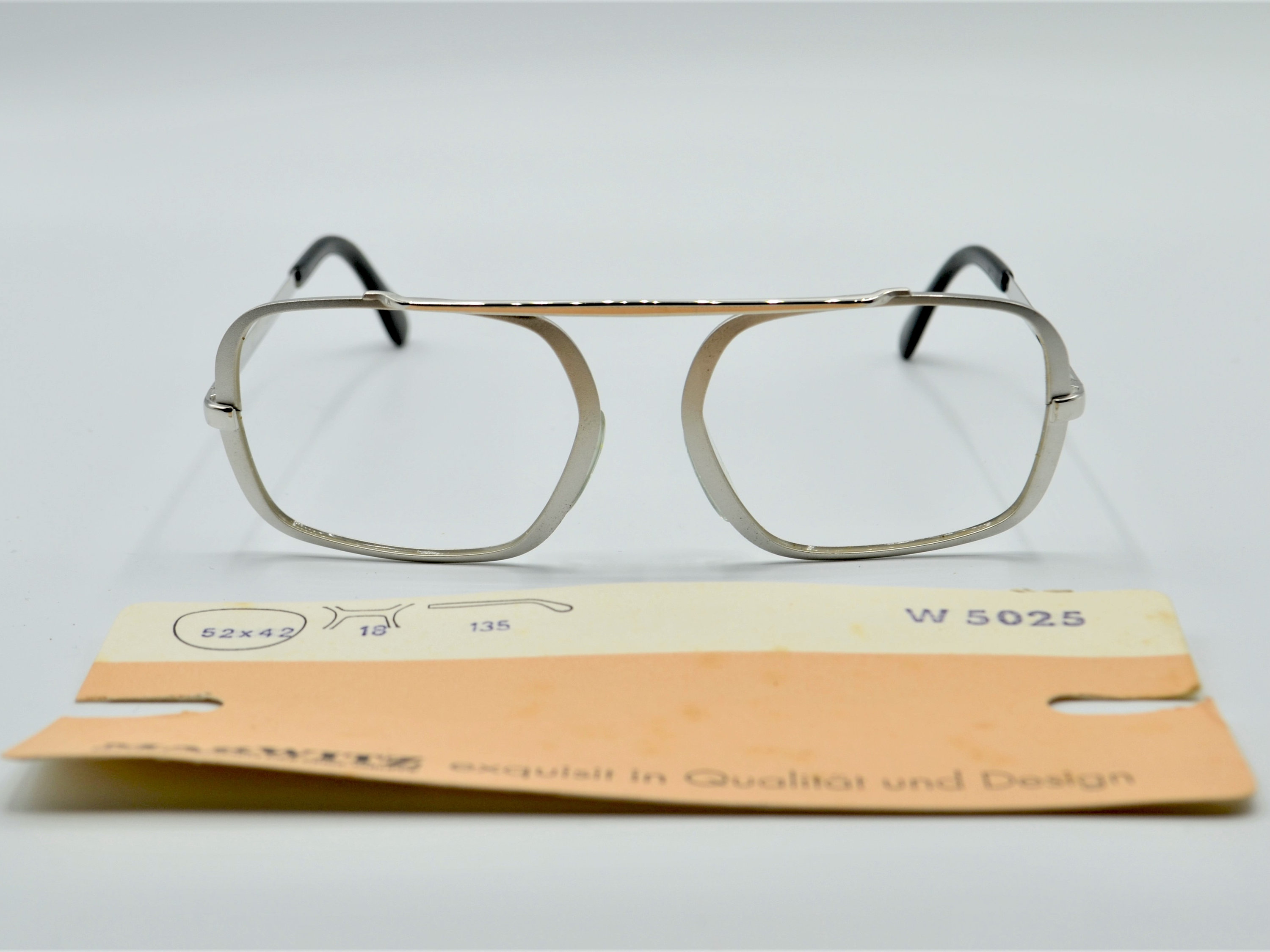 Marwitz Vintage 70s Eyeglasses Squared Silver Metal With Marwitz Vintage 70s Eyeglasses Squared Silver Metal With