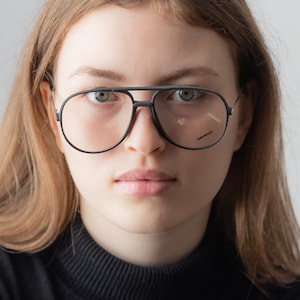 1980s MENRAD M519 vintage aviator eyeglasses matte black