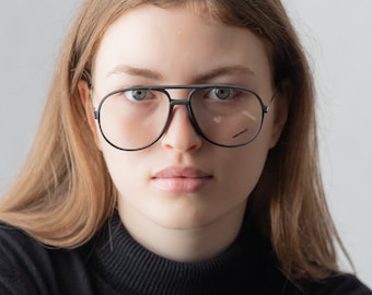 1980s MENRAD M519 vintage aviator eyeglasses matte black