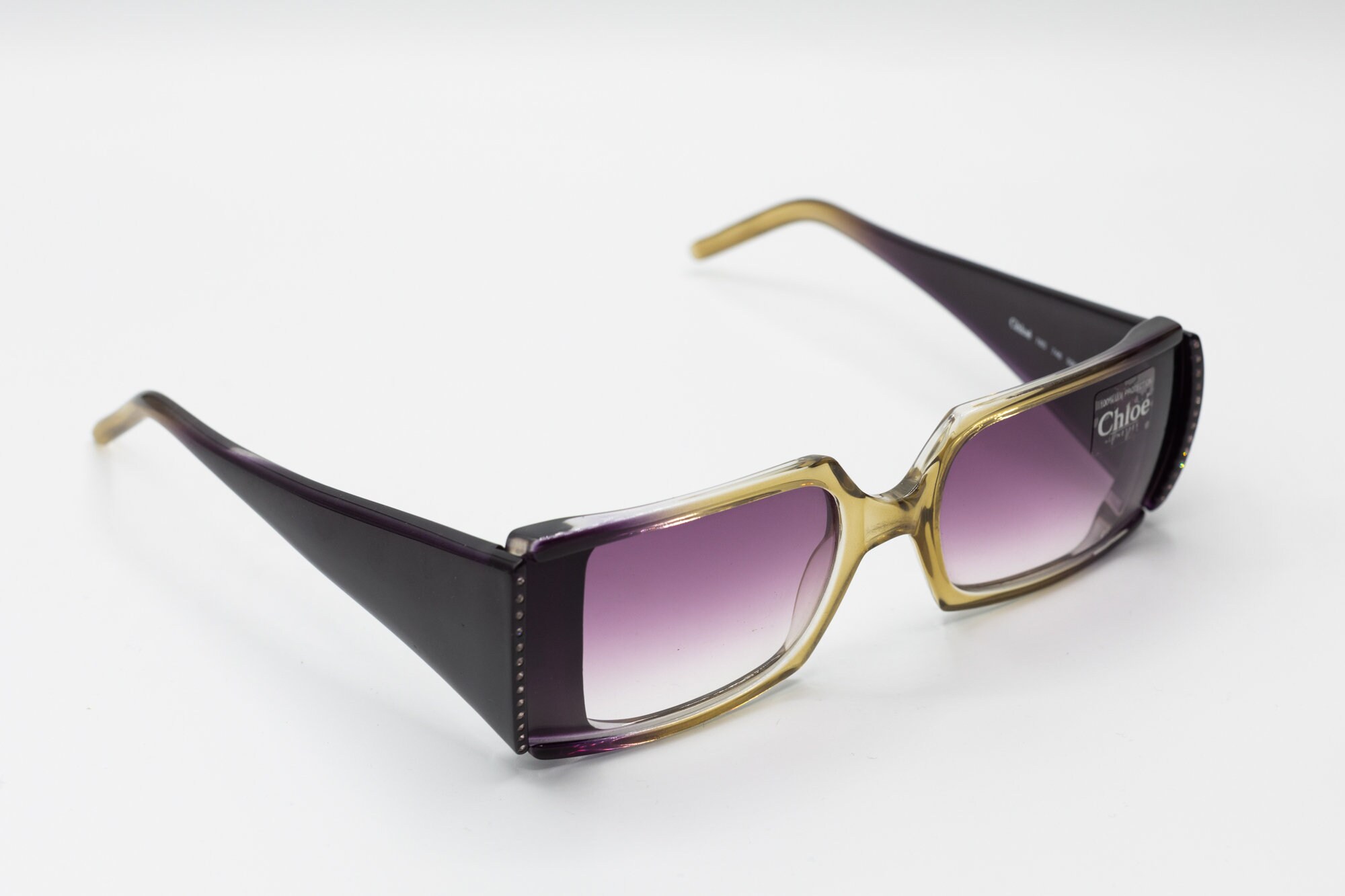 2000s Chloe Sunglasses Squared Brown and Purple 78S - Etsy display picture 2