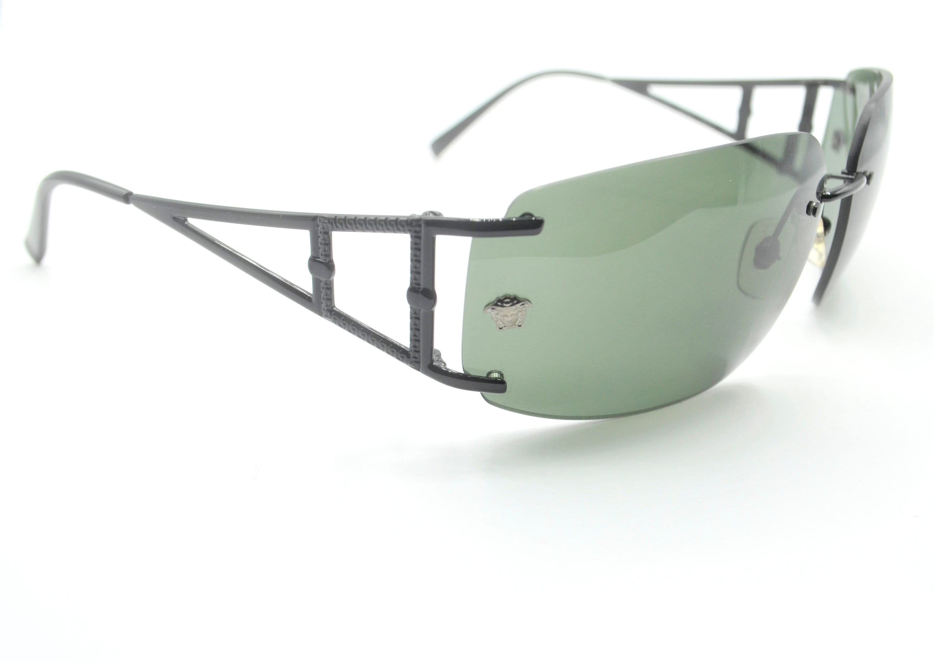 Versace Sunglasses 2000s Vintage Squared Rimless Metal 2026 