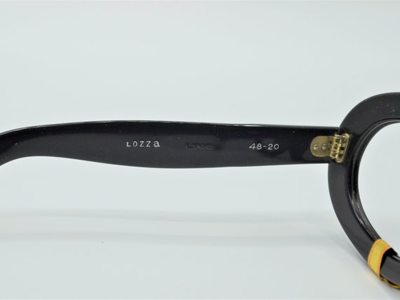 1960s Lozza eyeglasses vintage glossy black oval … - image 6
