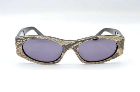 Cavalli python leather vintage sunglasses 90s ova… - image 2