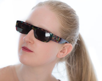 Versus Versace camouflage sunglasses rectangle 90s vintage E02