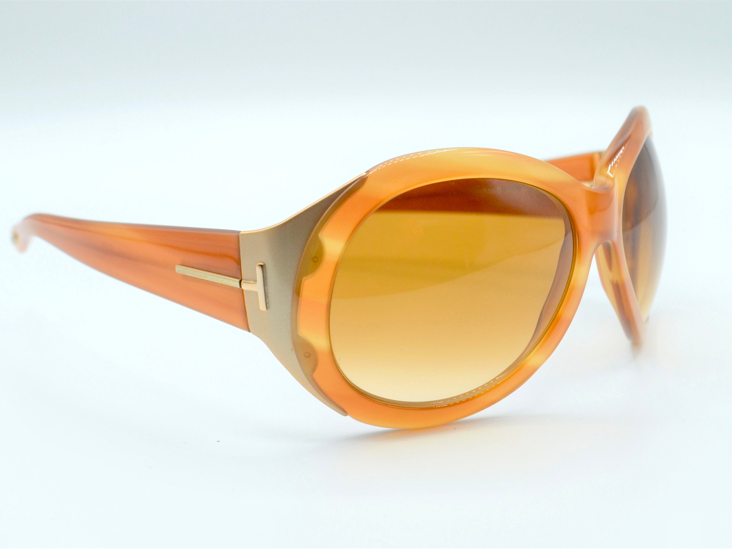Tom Ford Elisabeth TF27 Brown Tortoise Sunglasses Unisex Oversized Round NEW TOM FORD FT0992/S Delphine-02 52E Authentic Women  main image 4