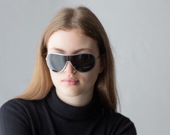 Givenchy SGV250 sunglasses, Y2K shield metal frame