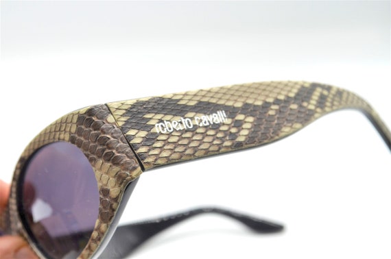 Cavalli python leather vintage sunglasses 90s ova… - image 7