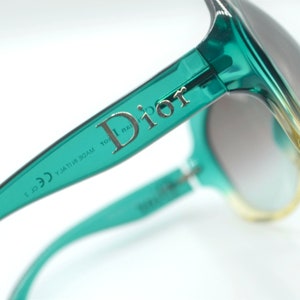 CHRISTIAN DIOR Glossy 1 colorful rounded wrap sunglasses green and yellow 2000s image 4