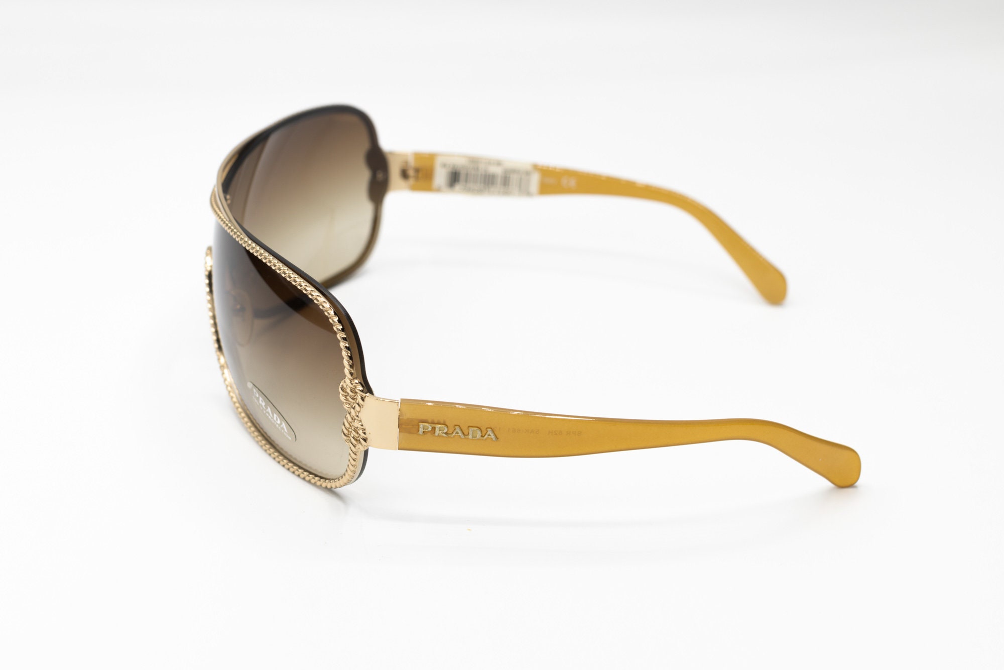 小物 00s archive PRADA rimless sunglasses 2000s PRADA 62H Rimless Shield Sunglasses Beige - Etsy