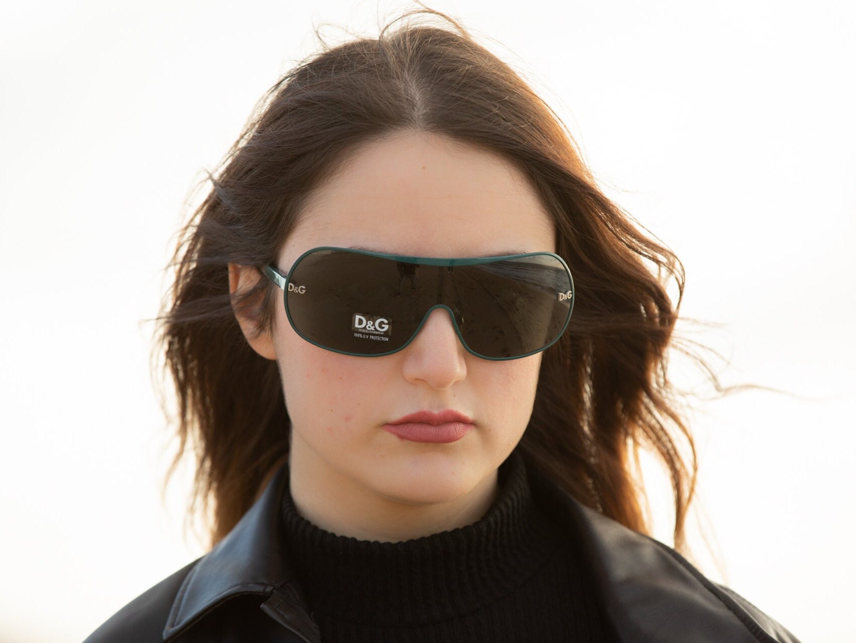 2000s Dolce & Gabbana Shield Sunglasses Green 6008 - Etsy