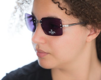 Dior Squared 2000s Sunglasses Rimless Metal With Rhinestones  display picture 1