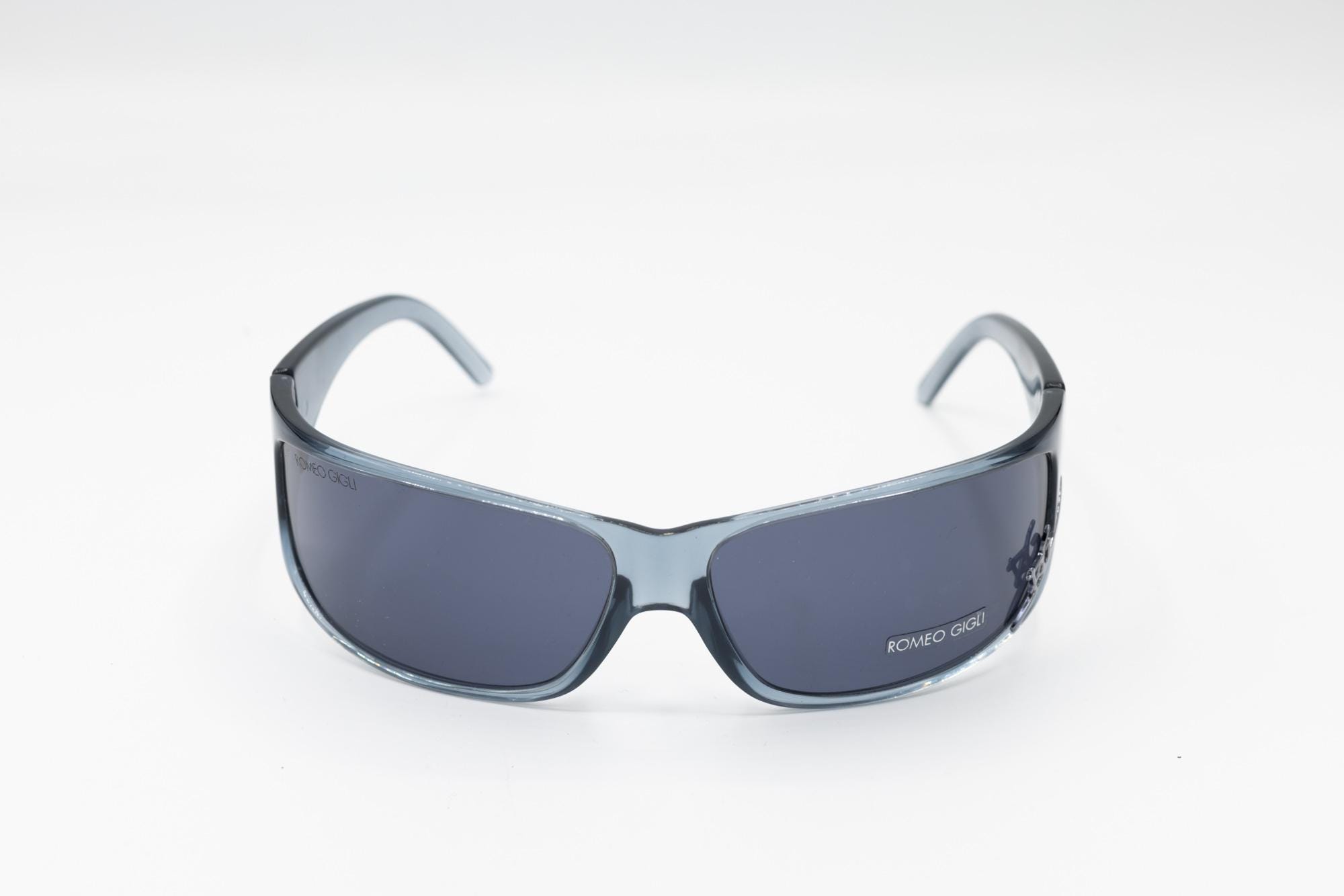 Wrap Blue Sunglasses, ROMEO GIGLI 63605, Y2K Clear Frame - Etsy