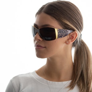 Dolce & Gabbana leopard shield sunglasses 2000s vintage DG2019 image 7