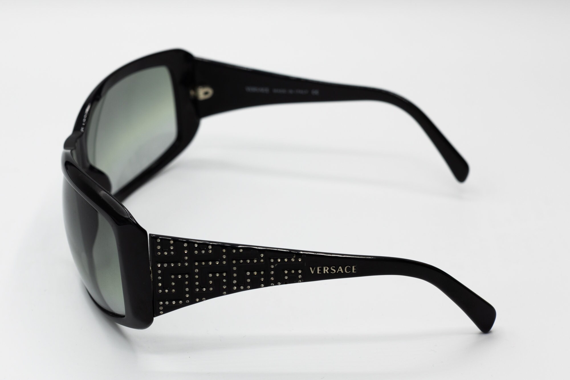 2000s Versace Squared Wrap Sunglasses Black 4069/B - Etsy