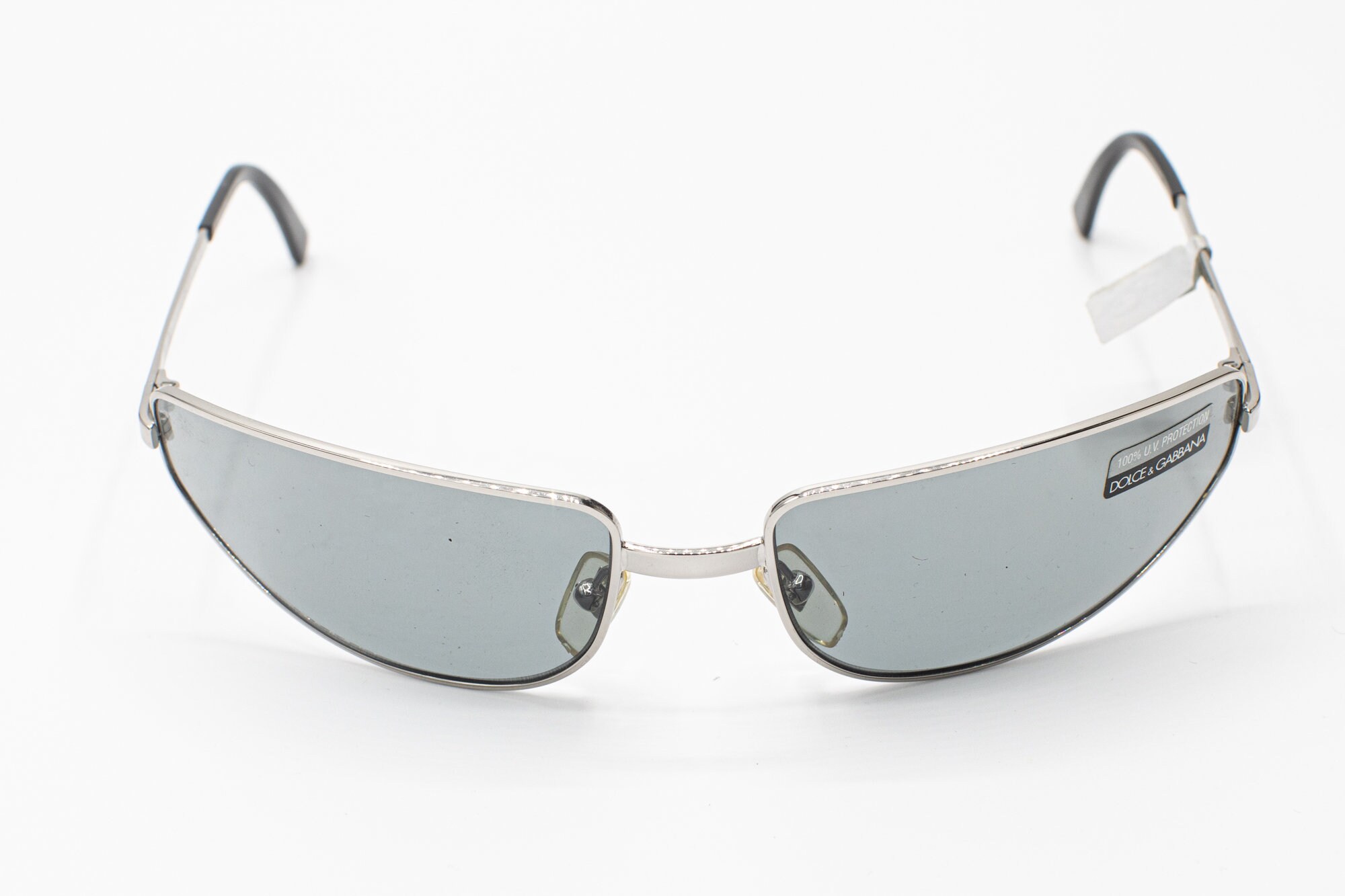 Dolce and Gabbana Wrap Sunglasses Oval Silver 2000s Dg139s  display picture 2
