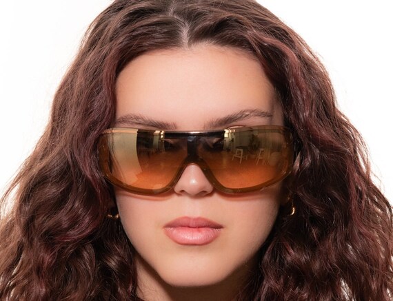 Y2K Shield Sunglasses, RALPH LAUREN 1516/s, Bronze Frame  display picture 1