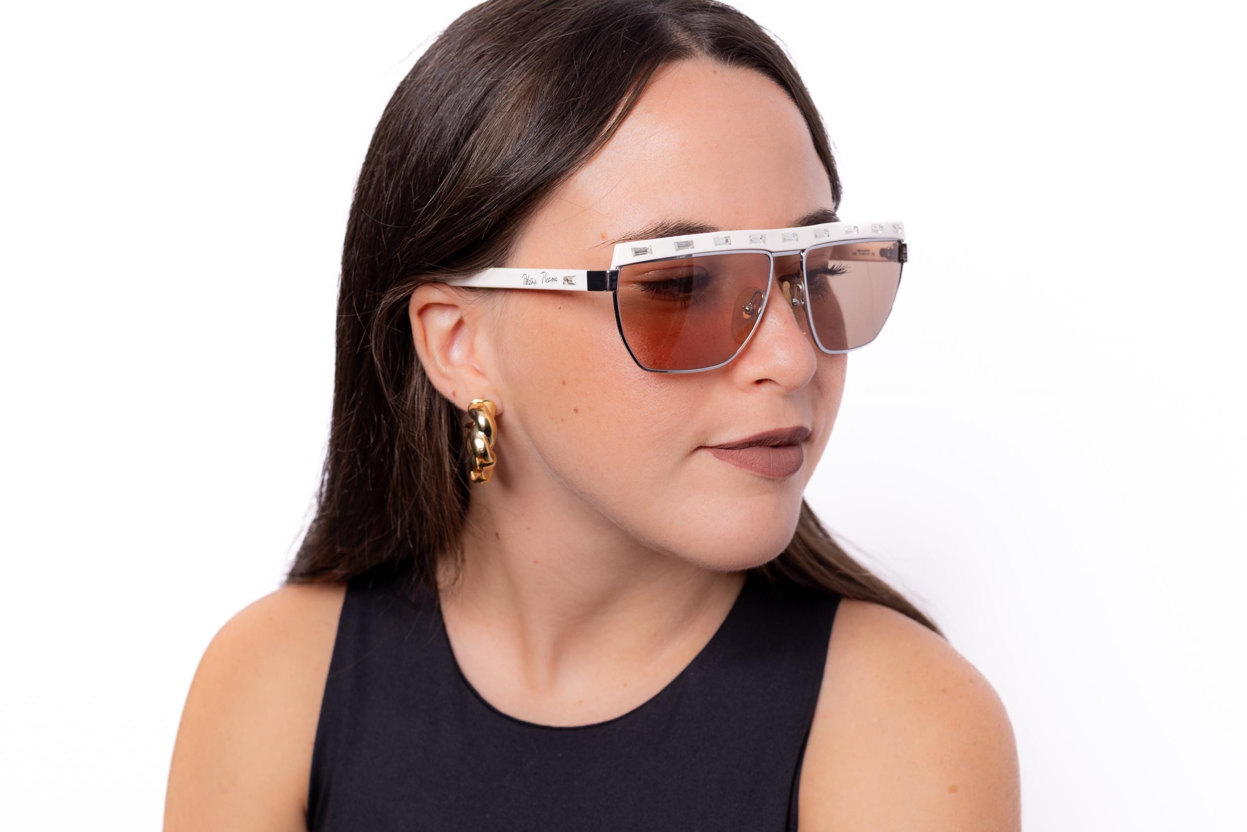 1990s PALOMA PICASSO 3706 Rhinestones Squared Sunglasses - Etsy