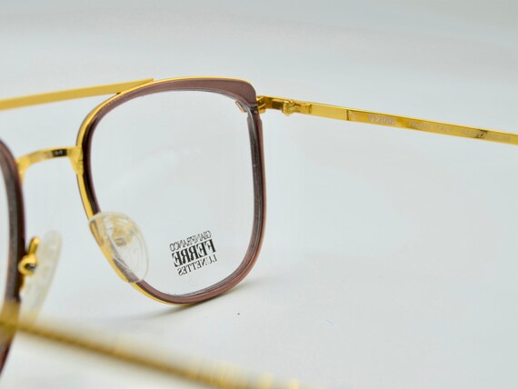 Ferre Double Bridge Vintage 90s Eyeglasses Gold Metal Tortoise 