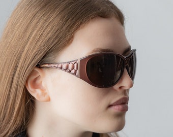 2000s CAVALLI Anticlea 321s wrap lunettes de soleil marron
