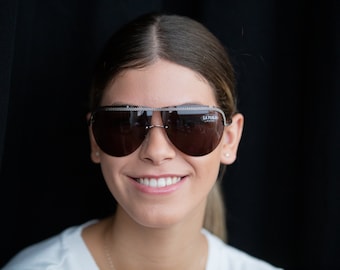 La Perla sunglasses rimless aviators 2000s oversized metal spe667