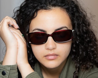 Fendi vintage 90s sunglasses squared bordeaux SL 7667