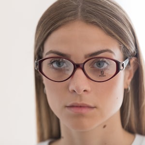 90s Fendi oval vintage glasses bordeaux VL 7536