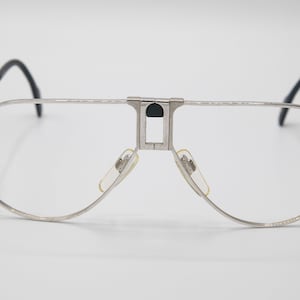 80s aviator vintage eyeglasses Longines silver metal mod 154