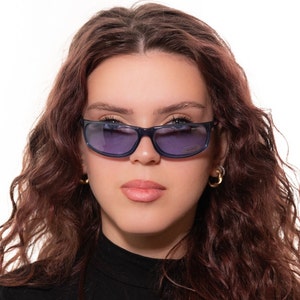 2000s POLO SPORT VOYAGER wrap oval sunglasses blue