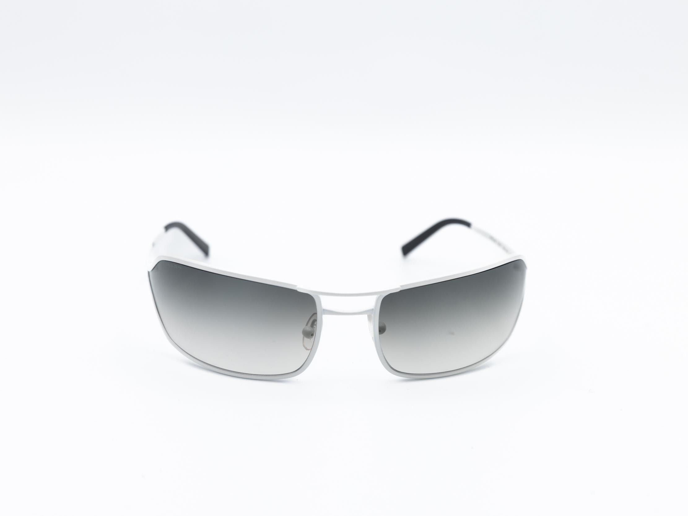 2000s PRADA 60E Squared Sunglasses White Metal - Etsy