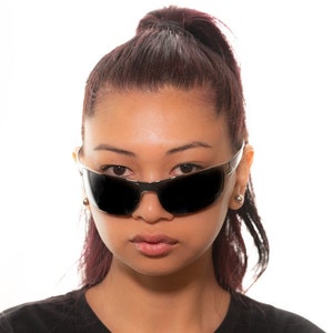 2000s ROMEO GIGLI 65103 wrap sunglasses silver metal